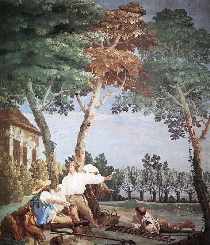 TIEPOLO, Giovanni Domenico Peasants at Rest r Norge oil painting art